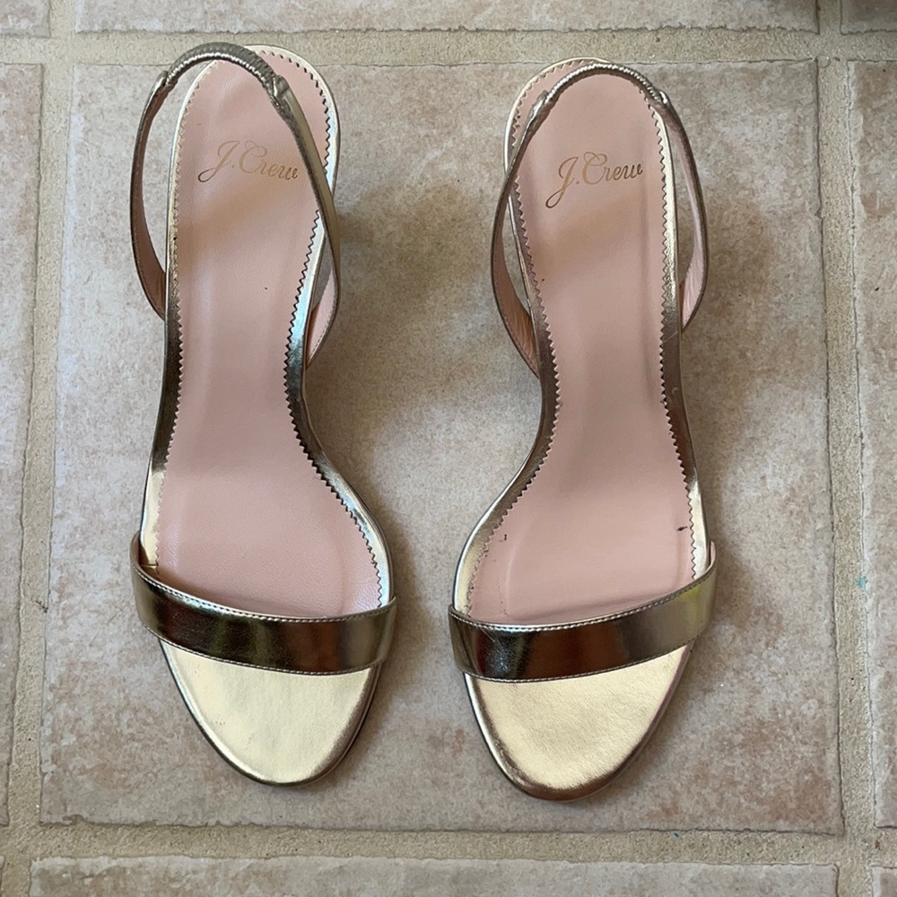 WORN ONCE J.Crew Gold Slingback Sandals